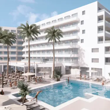 Hipotels Flamenco Pool und Aussenansicht