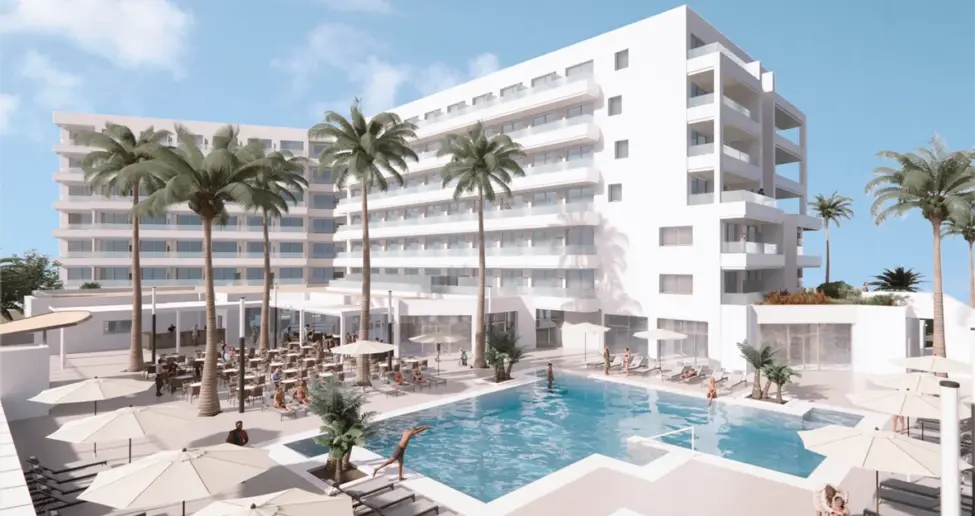 Hipotels Flamenco Pool und Aussenansicht